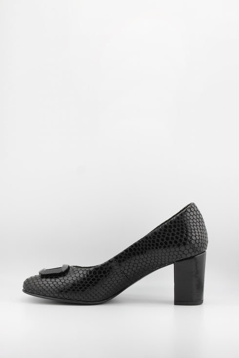 DFC Relax Hexagonal Textured Block Heel Pumps